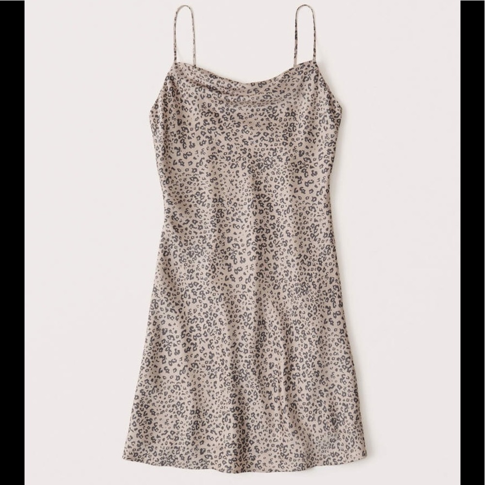 Abercrombie & Fitch Leopard Cowl Neck Slip Dress!